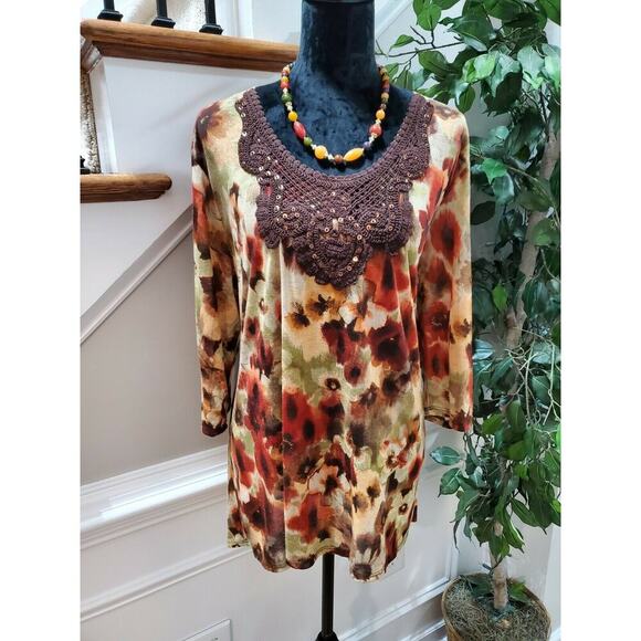 SML Sport Women's Multicolor 100% Polyester Scoop Neck Long Sleeve Top Size 2XL - Picture 10 of 10